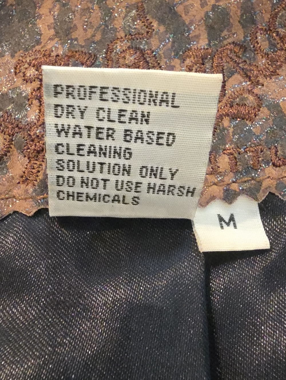 Brown Metallic Leopard Textured Zip-Front Women’s Jacket - Picture 7 of 12